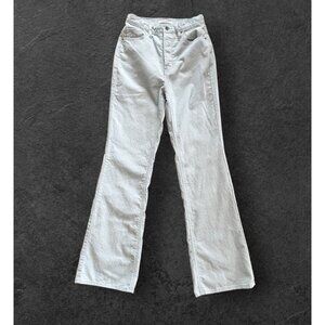 Pacsun Womens High Rise BootCut Light Blue Flare‎ Button Fly Corduroy Pants 26